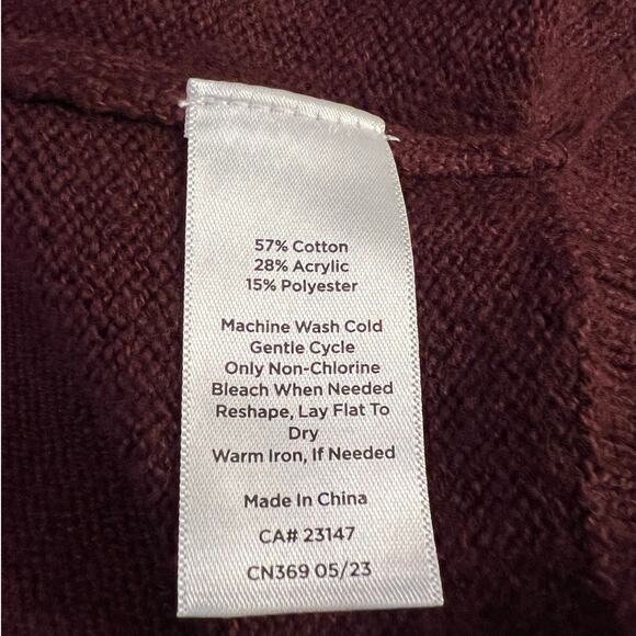 NEW Talbots Women's Fair Isle Sweater in Burgundy with Multi-colors Size XL - Picture 7 of 7